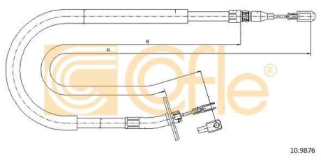 Трос ручного гальма зад. Sprinter 408-416/LT 46 96- Пр. (1526/1350) COFLE 10.9876