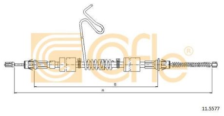 Трос ручнiка лiвий Ford Transit 04/00- L 1528 COFLE 11.5577