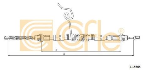 Трос ручніка правий Ford Transit Connect 04/00- COFLE 11.5665