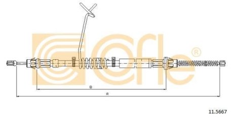 Трос ручника лівий Ford Transit 4/00- L 1648 COFLE 11.5667