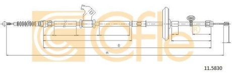 Трос ручного тормоза зад. П OPEL ASTRA J 09- COFLE 11.5830