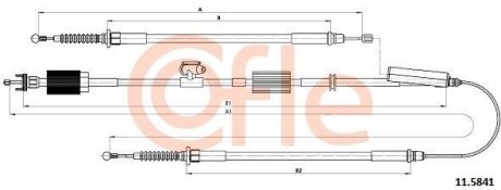 Трос ручного тормоза (универсал/электро) Opel Astra J 10- COFLE 11.5841 (фото 1)