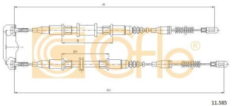 Трос ручного гальма Daewoo Nexia/Opel Kadett зад. зад. 2/4 86- COFLE 11.585