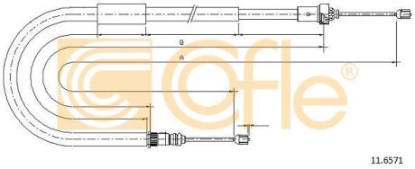 Трос ручного гальма COFLE 116571