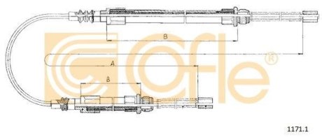 Трос ручника COFLE 1171.1