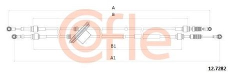 Трос КПП (к-кт) 1.2, 1.3 MJTD, 1.9 D, 1.9 JTD Doblo/Fiat COFLE 12.7282