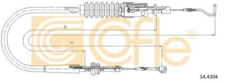 Трос газа VW T-4 1.9D/TD 1230mm COFLE 14.4304