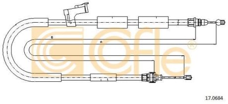 Трос ручника правый MAZDA 323 (4D) 1.5I 16V, 1.7TD 94.04-, 323F 1.5I 16V 94.04- COFLE 17.0684