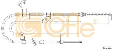 Трос ручного тормоза зад. Л Mitsubishi Colt 04- COFLE 17.2122