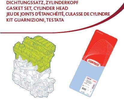 Комплект ущільнень головки блоку циліндрів CORTECO 418696P