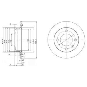 FORD диск гальмівний передній FIESTA 76-89 (221*10) Delphi BG2118