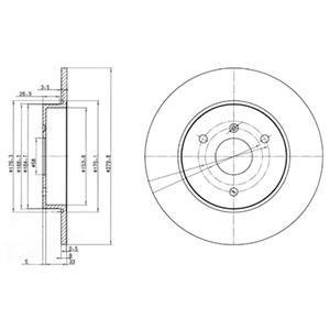 DB гальмівний диск передн Smart Fortwo -07,City-Coupe -04,Roadster -05 Delphi BG3526