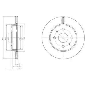 Диск гальм. передн. SUBARU JUSTY 07- Delphi BG4128