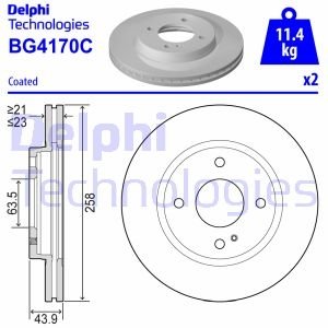 Гальмівний диск Delphi BG4170C