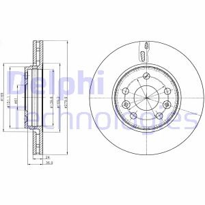 Тормозные диски крашеные Delphi BG4317C