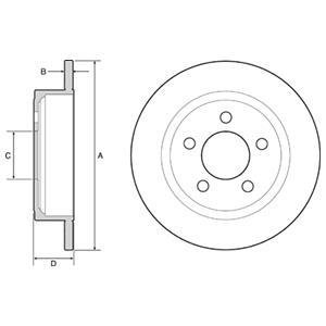 CHRYSLER гальмівний диск задн.Jeep Cherokee,Voyager III,Dodge Caravan 95- Delphi BG4648