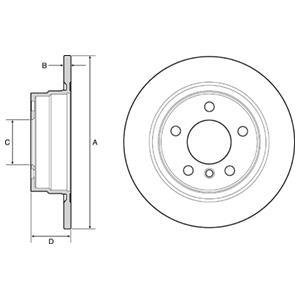 BMW Диск гальмівний задній 3 F20, 2/F22 Delphi BG4649C