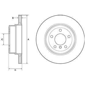 Диск гальм. задн. BMW E60 525 Delphi BG4695C