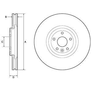 LAND ROVER диск гальм. передн. RANGE ROVER 17- Delphi BG9167C