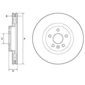 LAND ROVER Диск гальм. передній Range Rover Evoque 11-, Discovery Sport 14- Delphi BG9183C