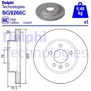 Тормозные диски Delphi BG9266C