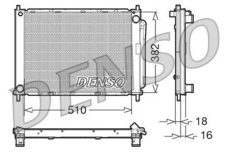 Радиатор основной + AC Renault Clio 05- DENSO DRM23100