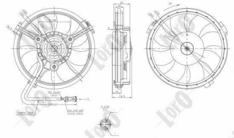 Вентилятор радіатора A6 -05/Passat -00 (280mm/300W/+AC) DEPO 003-014-0011