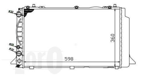 Радиатор воды Audi 80 -96 1.9TDI/2.0i DEPO 003-017-0011