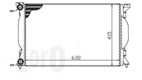 Радіатор охолодження двигуна A4/S4/B6/B7 1.6-2.0 00- DEPO 003-017-0012