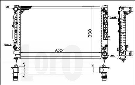 Радиатор охлаждения двигателя A4/A6/Passat 95-08 2.5-2.8 DEPO 003-017-0023