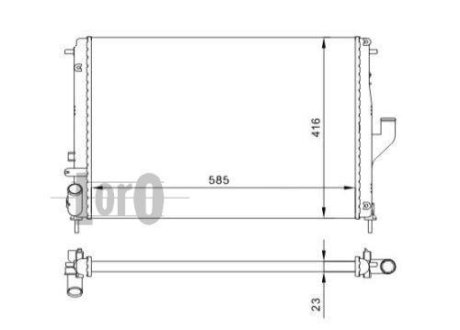 Радиатор воды Duster/Logan/Sandero 1.5dCi/1.6 06- (590x415x20) DEPO 010-017-0002