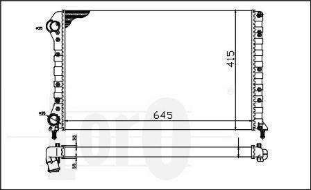 Радиатор воды Doblo 1.9D/1.4i/1.6i 01- -AC (700x306x26) DEPO 016-017-0019