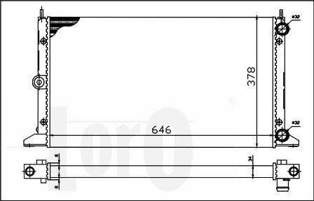 Радіатор охолодження двигуна VW Sharan/Seat Alhambra/Ford Galaxy 1.8-2.8/1.9TDI 95-10 DEPO 017-017-0027