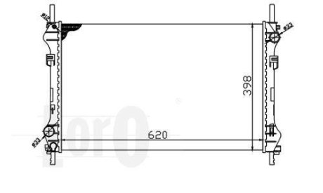 Радіатор охолодження двигуна Transit 2.4 D 00-06 DEPO 017-017-0033 (фото 1)