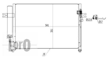 Радиатор кондиционера HYUNDAI GETZ (TB) (02-) 1.3-1.6 AT DEPO 019-016-0013