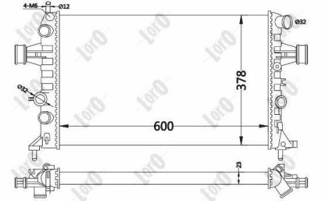 Радиатор воды Astra G/Zafira A 98-05 1.4-2.2 DEPO 037-017-0019