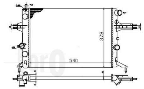 Радіатор охолодження двигуна ASTRA G/ZAFIRA A 1.4i/1.6i 16V98- DEPO 037-017-0022