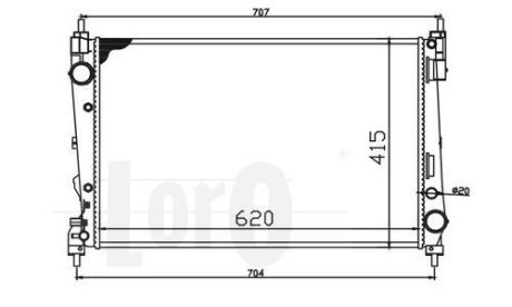 Радиатор воды Doblo/Combo 1.3/1.6/2.0 D Multijet 10- DEPO 037-017-0071