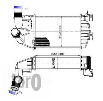 Радіатор інтеркулера Opel Astra H/Zafira 1.3-1.9D 04- DEPO 037-018-0003