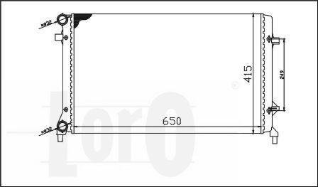 Радіатор води Caddy III 2.0SDI/1.4i/1.6i /Golf/Octavia (+/- AC) (650x398x26) DEPO 053-017-0018