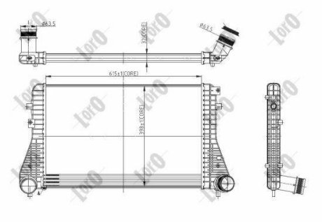 Радіатор інтеркулера а PASSAT/TIGUAN 1.4-2.0 05- DEPO 053-018-0013