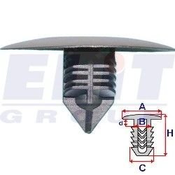 Кліпса подКрилков (к-т:10 шт) размер:A = 36mm/B = 10,4mm/C = 10,7mm/H = 25,3mm ELIT R 50129Z