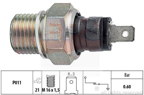 Датчик давления. масло Peugeot J5/Partner 96-/Citroen Berlingo 96- EPS 1.800.021