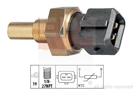 Датчик температуры (черный.) Ford 1.6-2.0 Zetec EPS 1.830.165