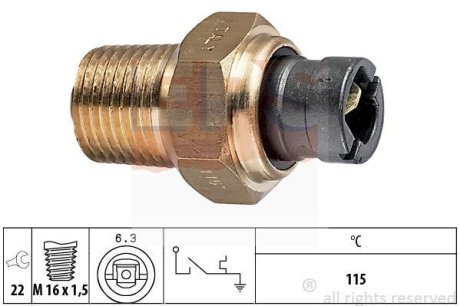 Датчик температури охолоджуючої рідини FIAT 124 66-75,124 Familiare 67-73,127 71-83,128 69-84,128 F EPS 1.840.000