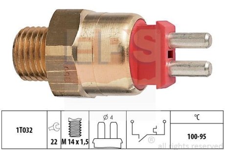 Датчик увімкнення вентилятора (100-95°C) MB 190 (W201) -97 EPS 1.850.169