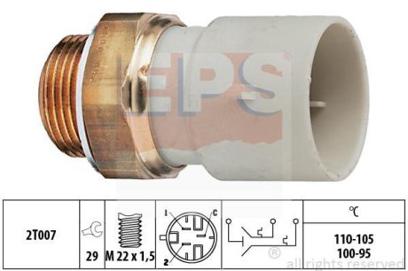 OPEL температурний датчик включення вентилятора радіатора Astra F,Corsa A/B 1.5D/TD/1.7D/2.0 87- EPS 1.850.689