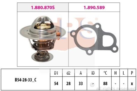 Термостат с прокладкой для- Hyunday Accent III/Getz/Kia Rio 1.4/1.6 2005- EPS 1.880.870