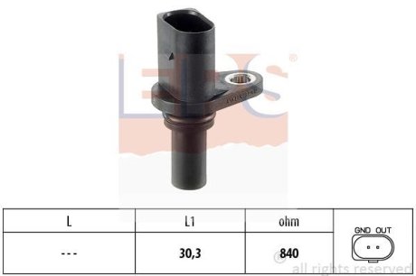 Датчик положения к/вала Audi A3 /Seat Leon, Toledo II /Skoda Octavia /VW Bora, Golf IV 1.6-2.3 96- EPS 1.953.221