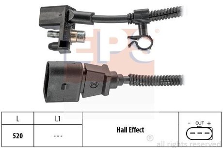 Датчик положення к/вала VW Polo 1.0/1.4 07.95-09.01 EPS 1.953.445